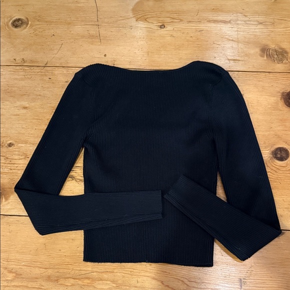 Abercrombie and fitch Black Ribbed Women's Top low square neck - Picture 5 of 5